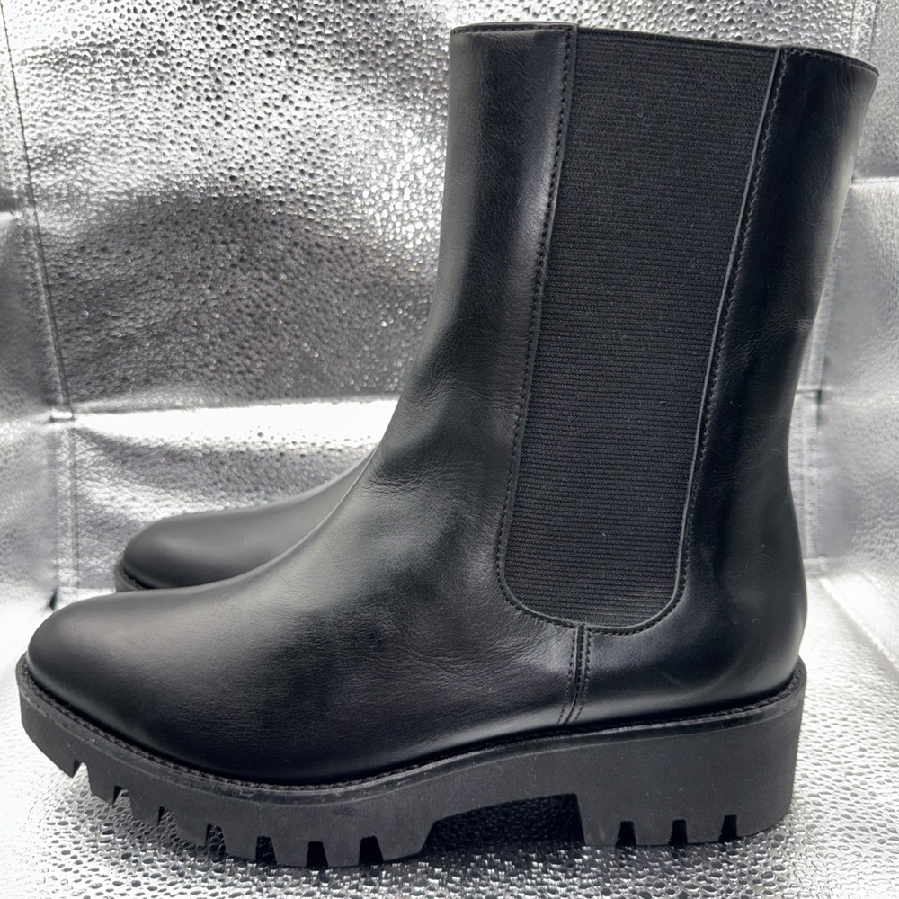 Theory Black Leather Ankle Booties